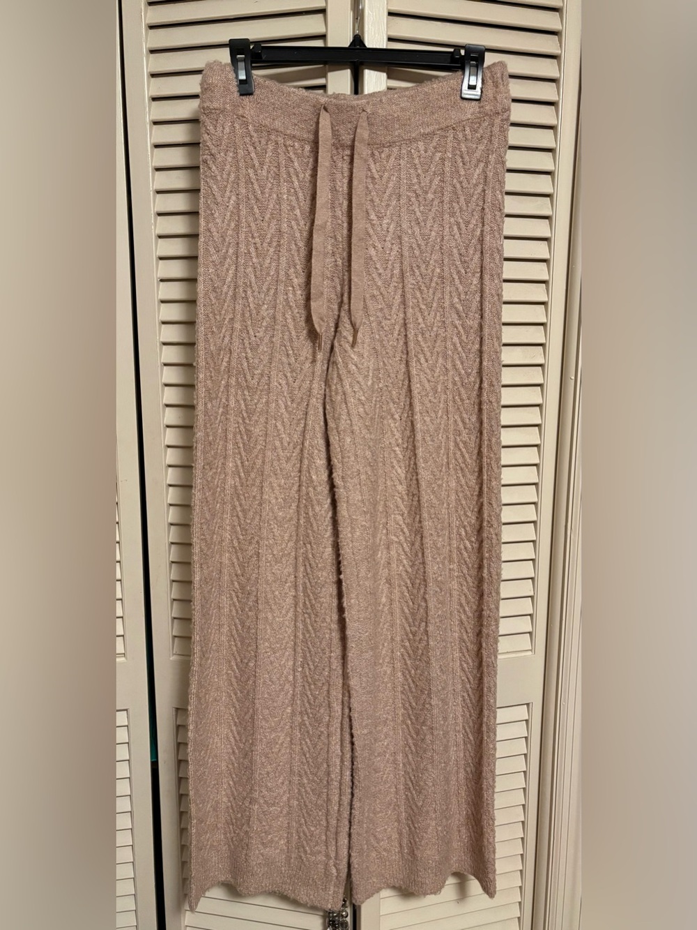 Jason Wu Wide-Leg Knit Pants in Taupe Heather